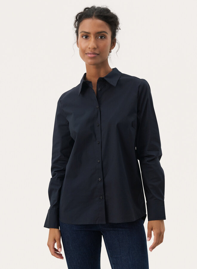Chemise Part Two Nimini à col classique bleu marine