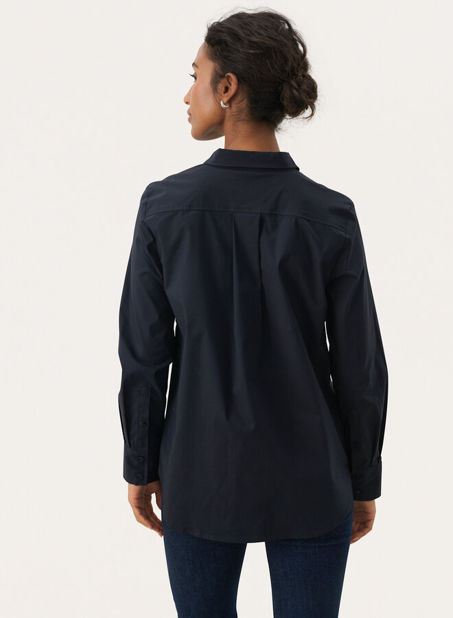 Chemise Part Two Nimini à col classique bleu marine