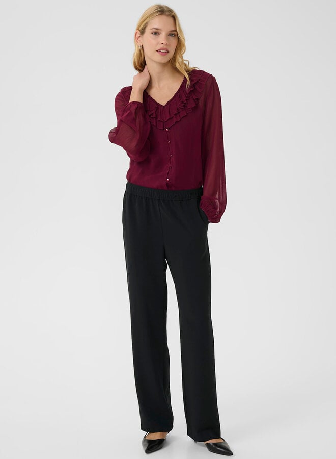 Pantalon Part Two Samra à taille élastique noir