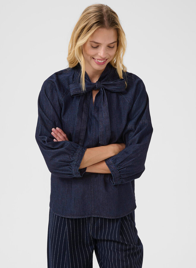 Blouse Part Two Sassi à boucle en denim foncé