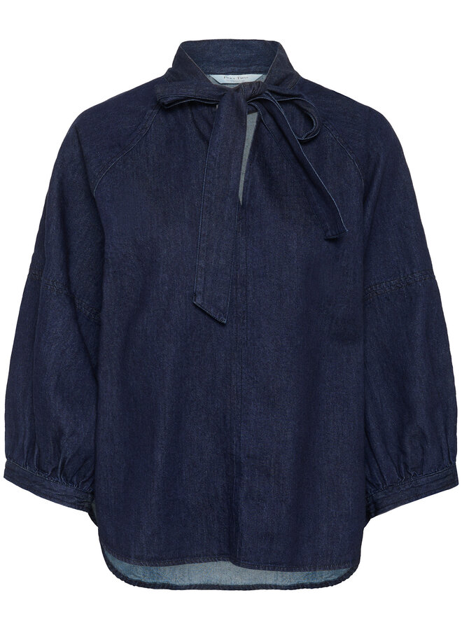 Blouse Part Two Sassi à boucle en denim foncé