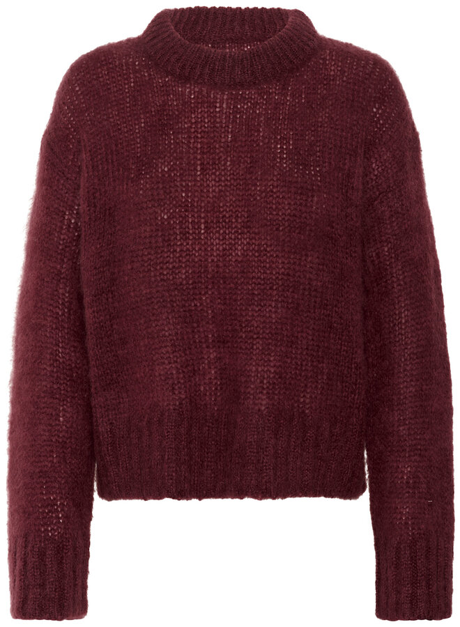 Tricot Part Two Sille en mohair rouge porto