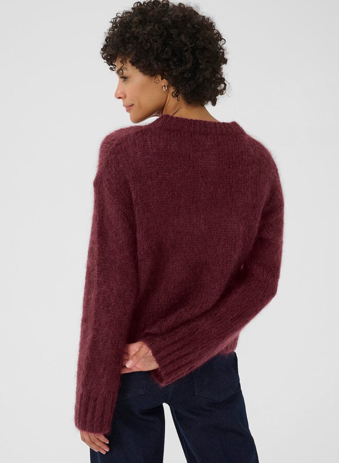 Tricot Part Two Sille en mohair rouge porto