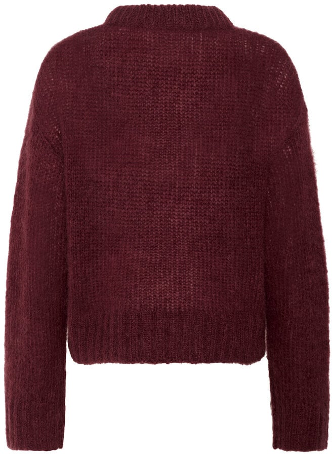 Tricot Part Two Sille en mohair rouge porto