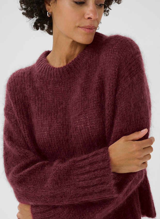 Tricot Part Two Sille en mohair rouge porto