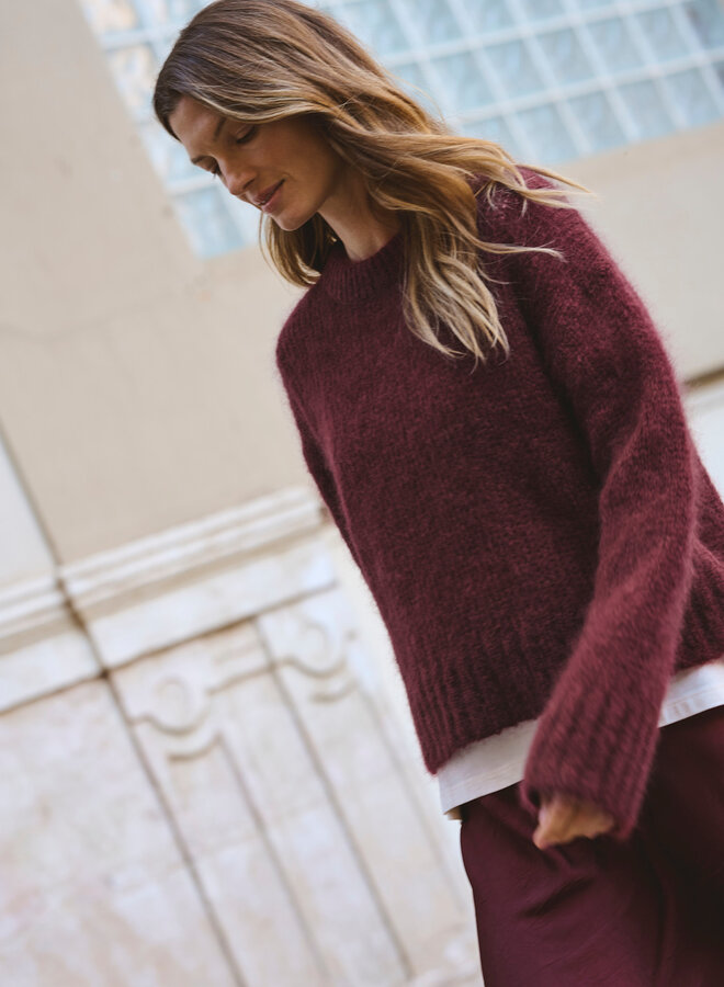 Tricot Part Two Sille en mohair rouge porto
