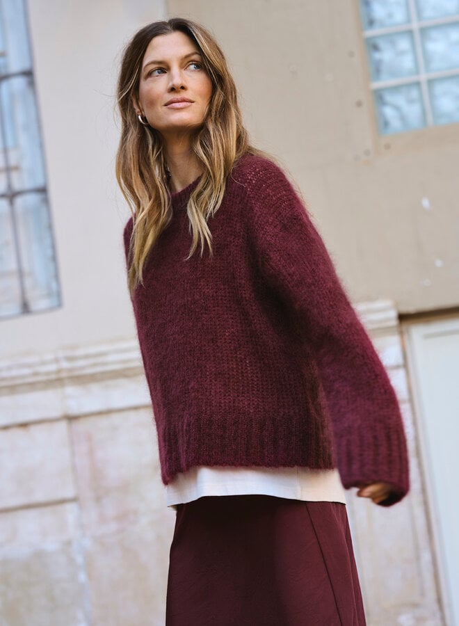 Tricot Part Two Sille en mohair rouge porto