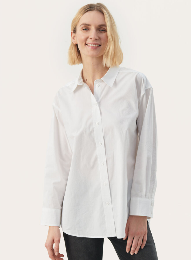 Chemise Part Two Savanna surdimensionnée blanche