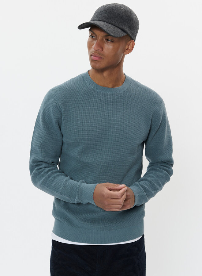 Tricot Matinique Lagoon gaufré bleu gris