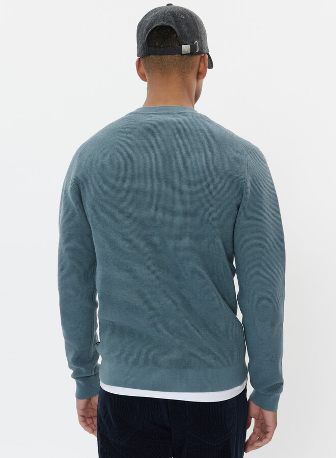 Tricot Matinique Lagoon gaufré bleu gris