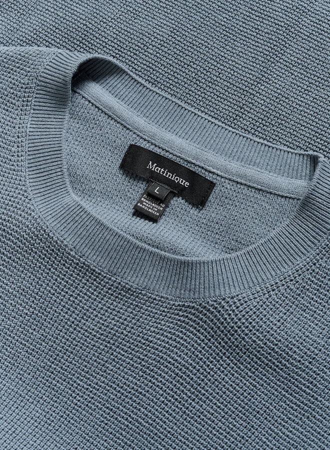 Tricot Matinique Lagoon gaufré bleu gris