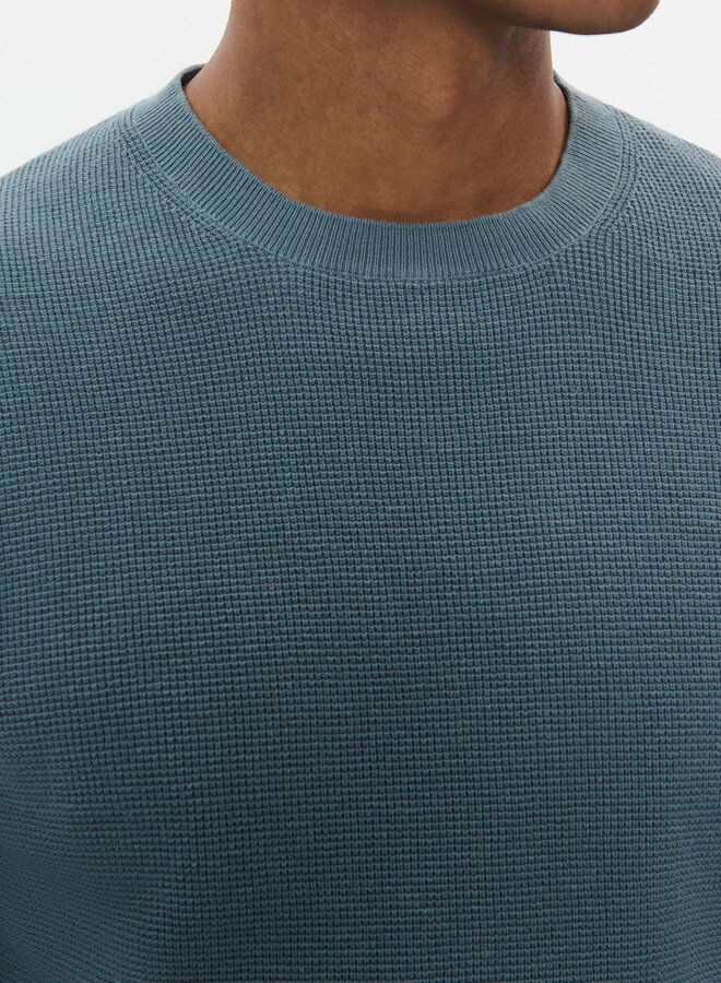 Tricot Matinique Lagoon gaufré bleu gris