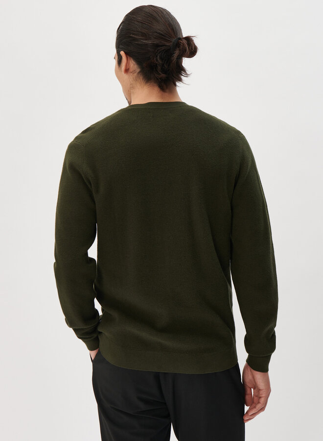 Tricot Matinique Lagoon gaufré vert forêt