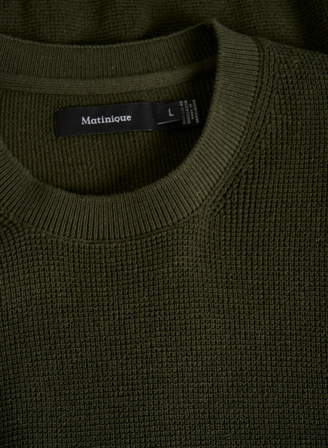 Tricot Matinique Lagoon gaufré vert forêt