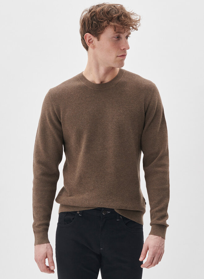 Tricot Matinique Lagoon gaufré beige morille mélange