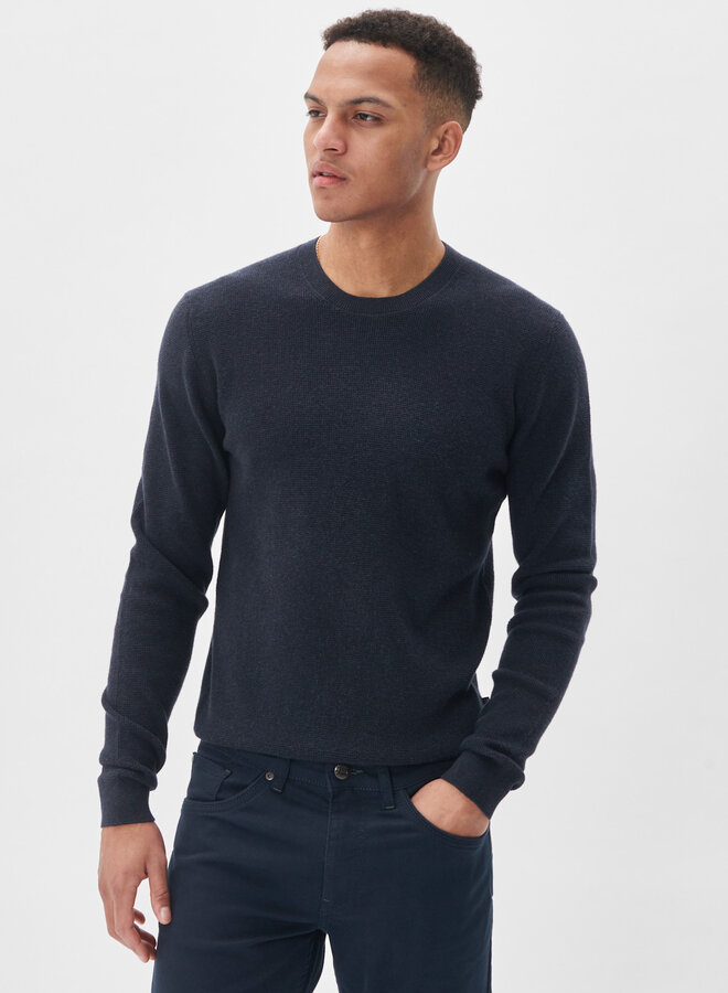 Tricot Matinique Lagoon gaufré bleu marine mélange