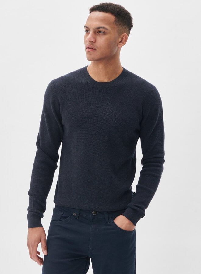 Tricot Matinique Lagoon gaufré bleu marine mélange