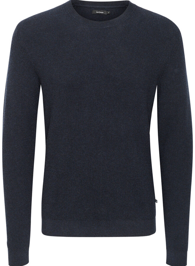 Tricot Matinique Lagoon gaufré bleu marine mélange