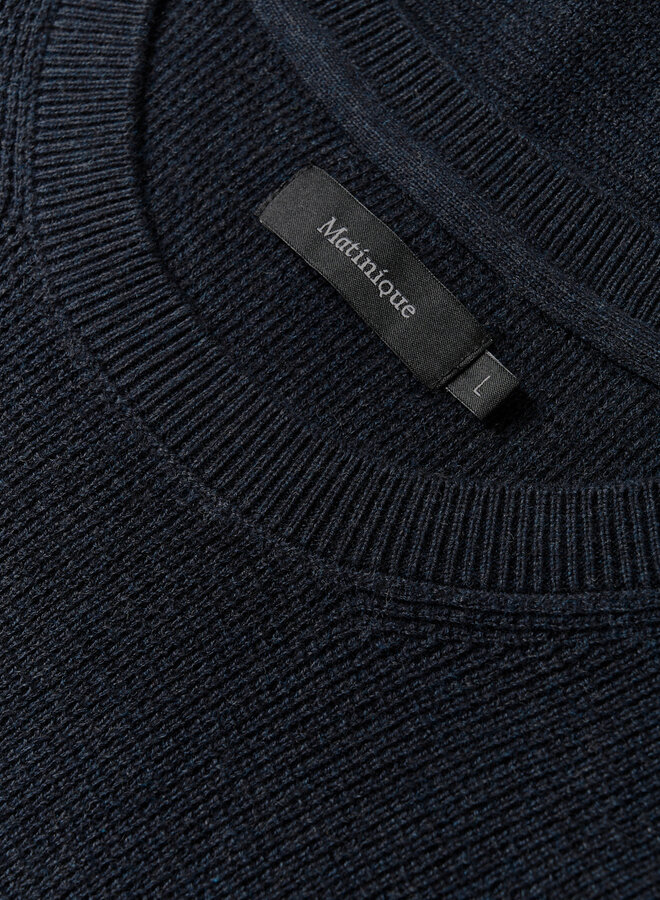 Tricot Matinique Lagoon gaufré bleu marine mélange