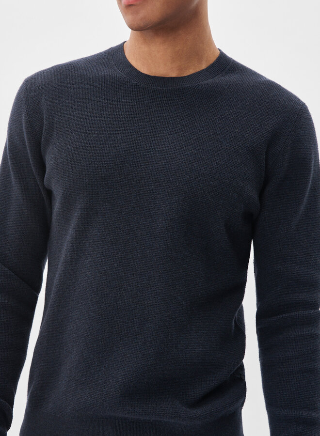 Tricot Matinique Lagoon gaufré bleu marine mélange