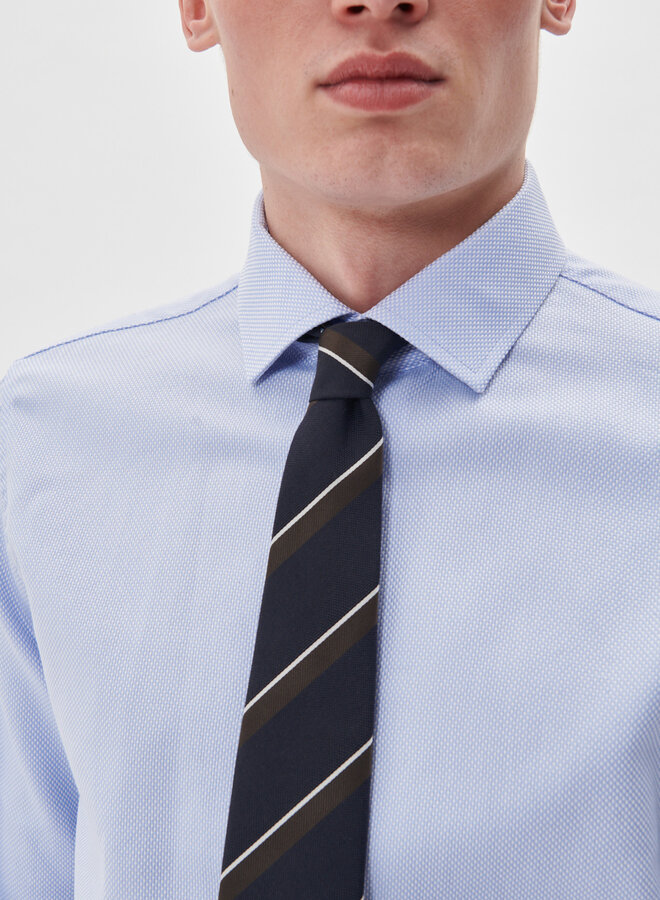 Chemise Matinique Trostol bleue pâle tissée à boutons bruns