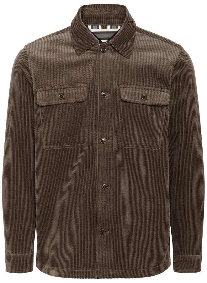 Surchemise Matinique Cookridge en corduroy beige morille