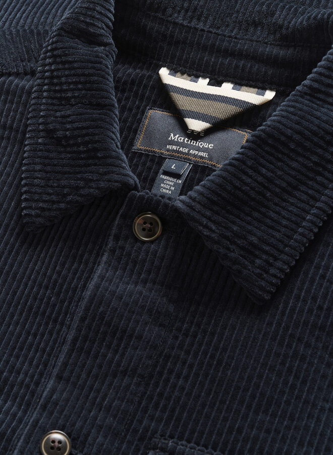 Surchemise Matinique Cookridge en corduroy bleu marine