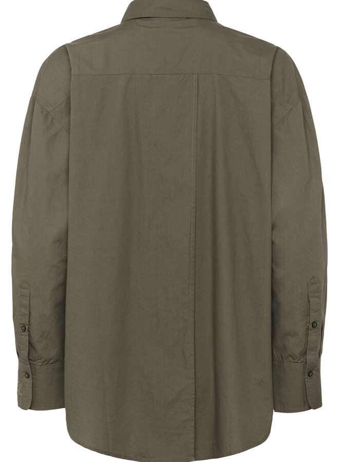 Chemise Soaked in luxury Joa Jani ample vert khaki