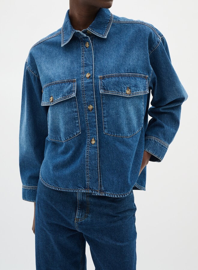 Chemise InWear Naava surdimensionnée en jeans bleu