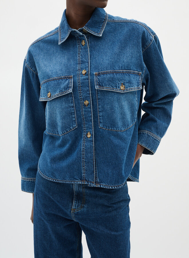 Chemise InWear Naava surdimensionnée en jeans bleu