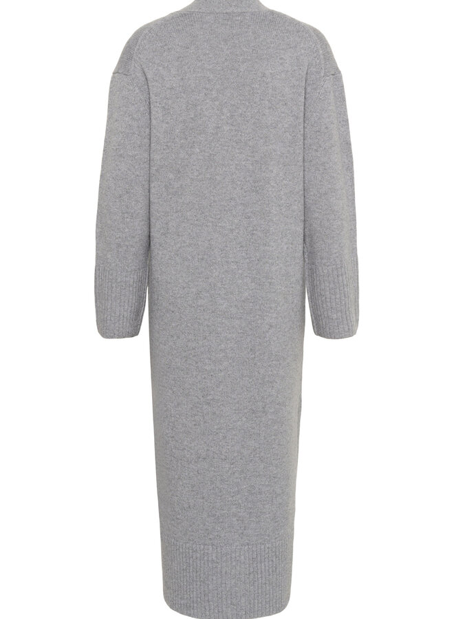 Cardigan long InWear Gea à col V boutonné gris granite mélange