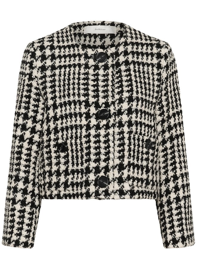 Jacket InWear Brya à pied-de-coq noir & écru