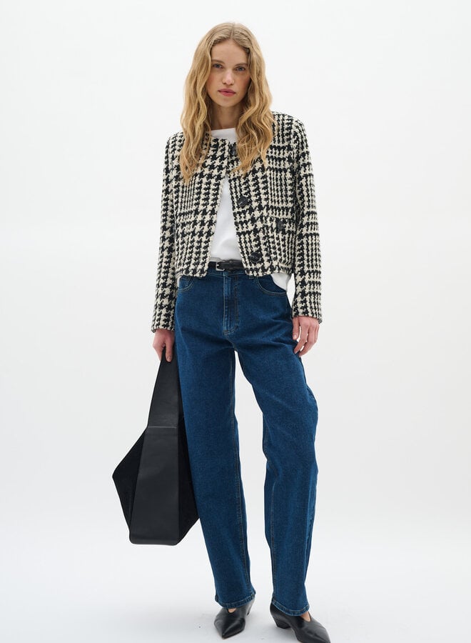 Jacket InWear Brya à pied-de-coq noir & écru