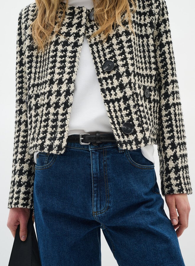 Jacket InWear Brya à pied-de-coq noir & écru