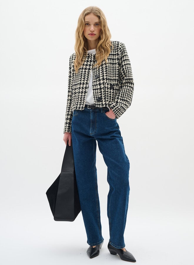 Jacket InWear Brya à pied-de-coq noir & écru