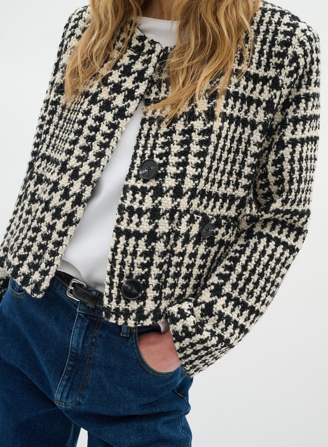 Jacket InWear Brya à pied-de-coq noir & écru