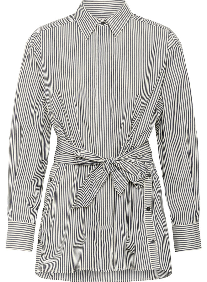 Chemise InWear Natalja surdimensionnée rayée grise & blanche