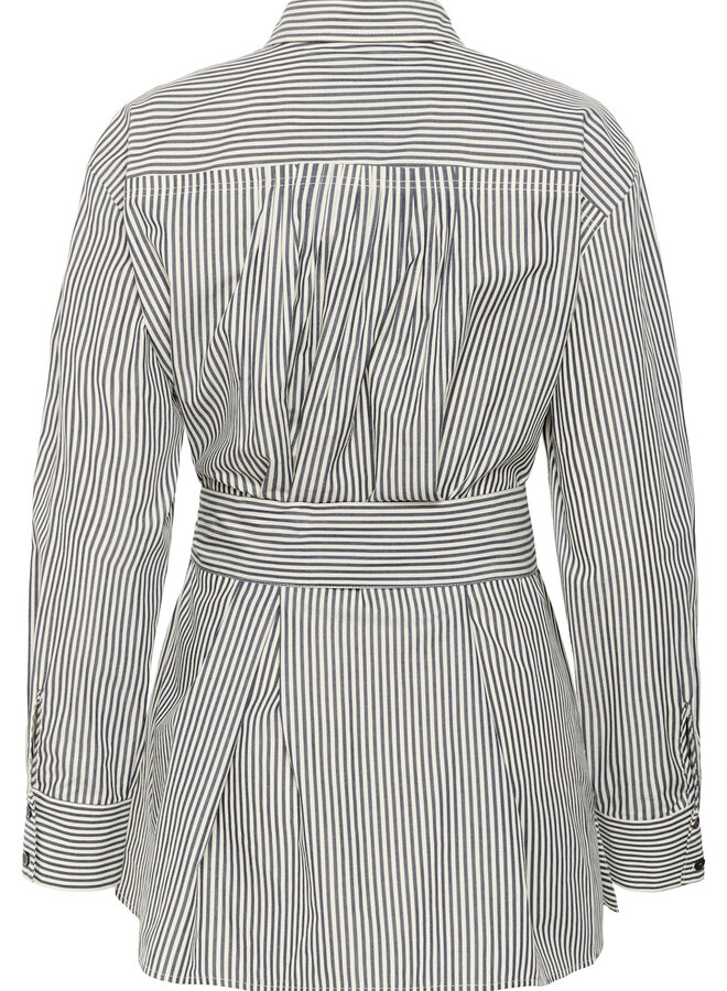 Chemise InWear Natalja surdimensionnée rayée grise & blanche