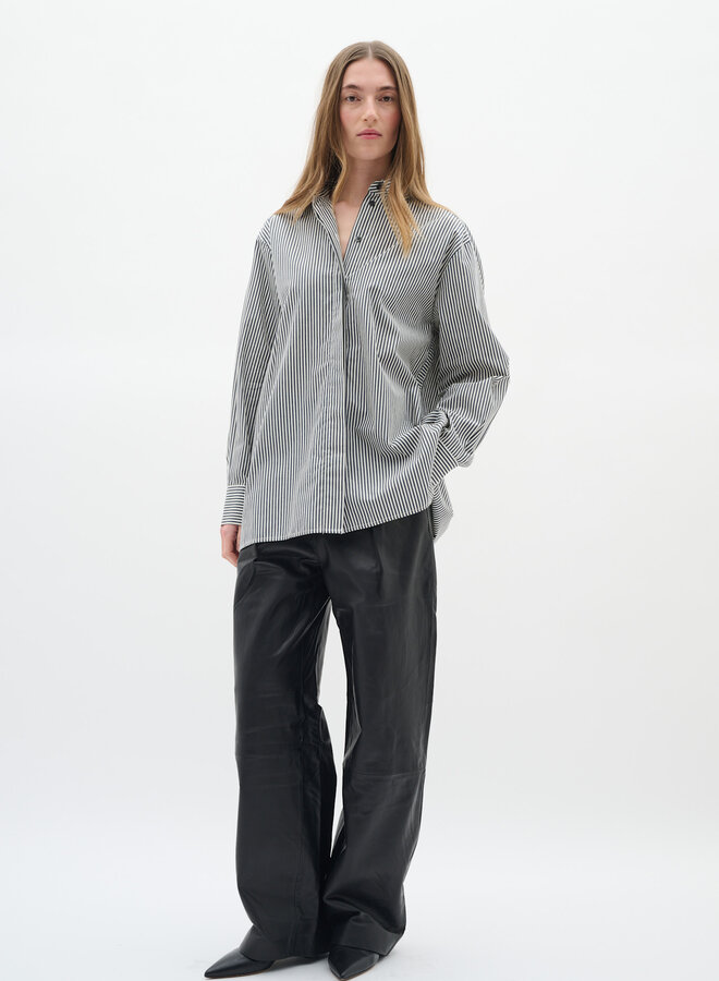 Chemise InWear Natalja surdimensionnée rayée grise & blanche