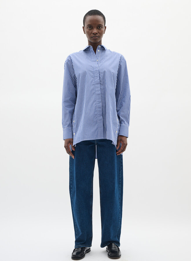 Chemise InWear Natalja surdimensionnée rayée bleue & blanche