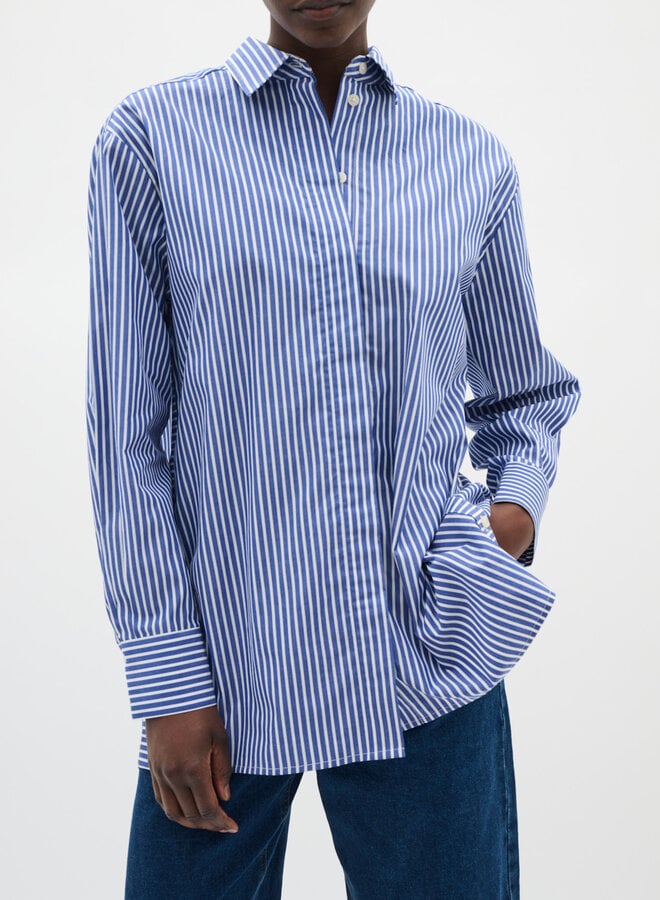 Chemise InWear Natalja surdimensionnée rayée bleue & blanche
