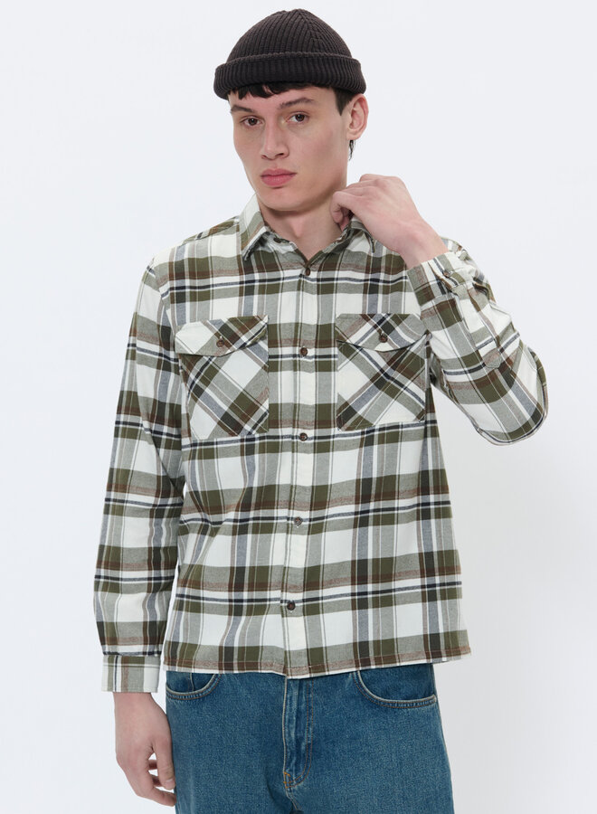 Chemise Matinique Gibbon Heritage à carreaux vert olive multi