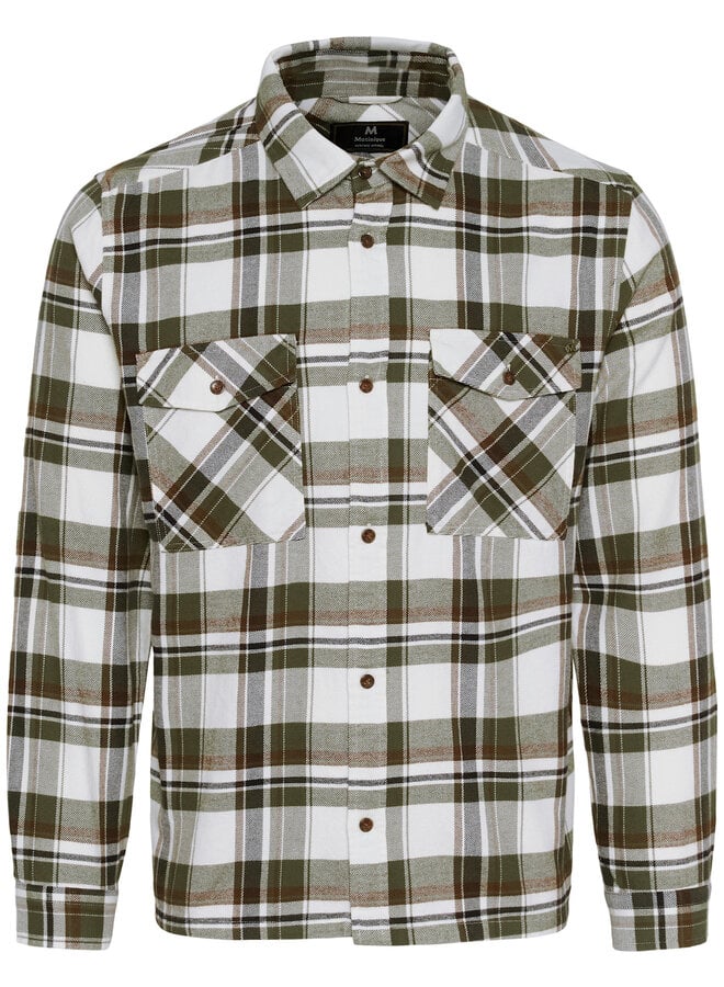 Chemise Matinique Gibbon Heritage à carreaux vert olive multi