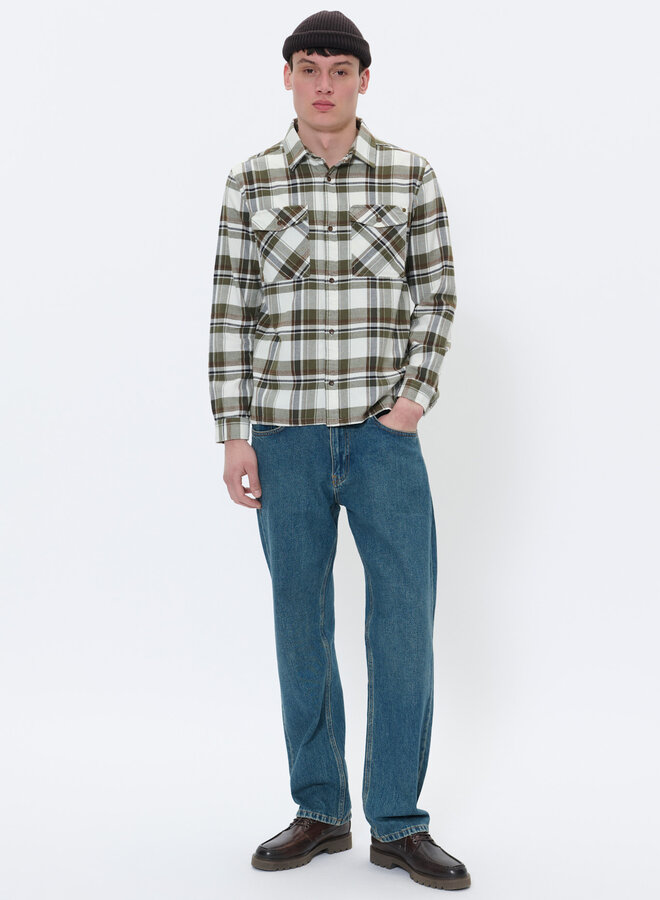 Chemise Matinique Gibbon Heritage à carreaux vert olive multi