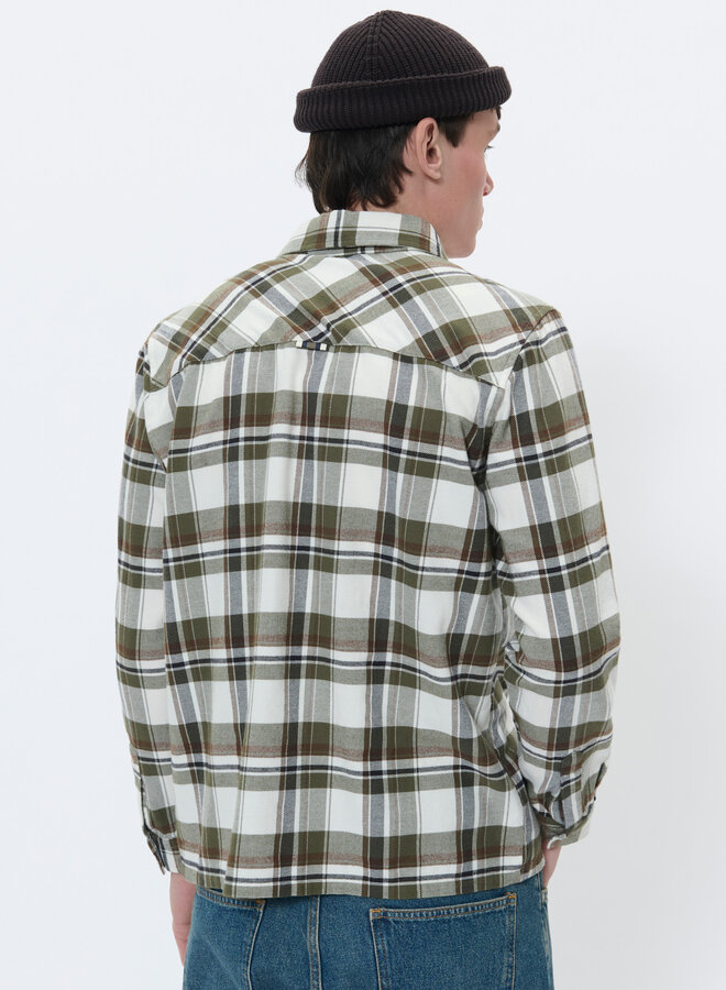 Chemise Matinique Gibbon Heritage à carreaux vert olive multi