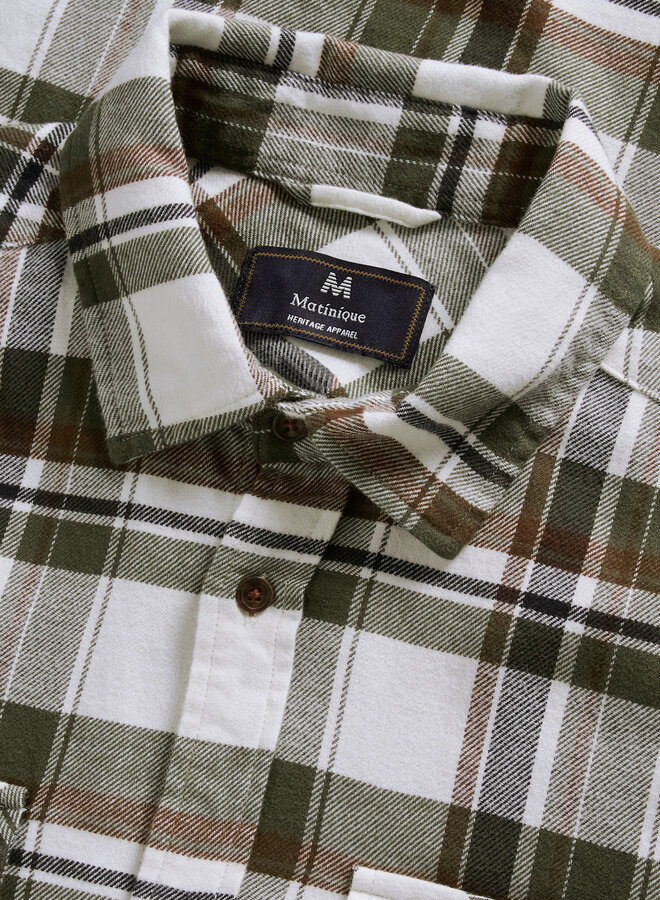 Chemise Matinique Gibbon Heritage à carreaux vert olive multi