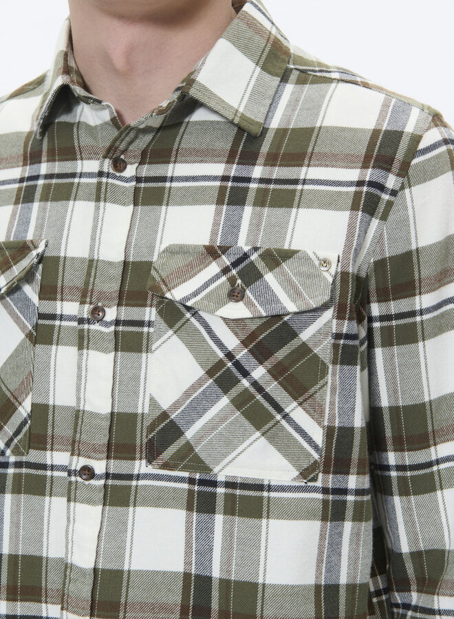 Chemise Matinique Gibbon Heritage à carreaux vert olive multi