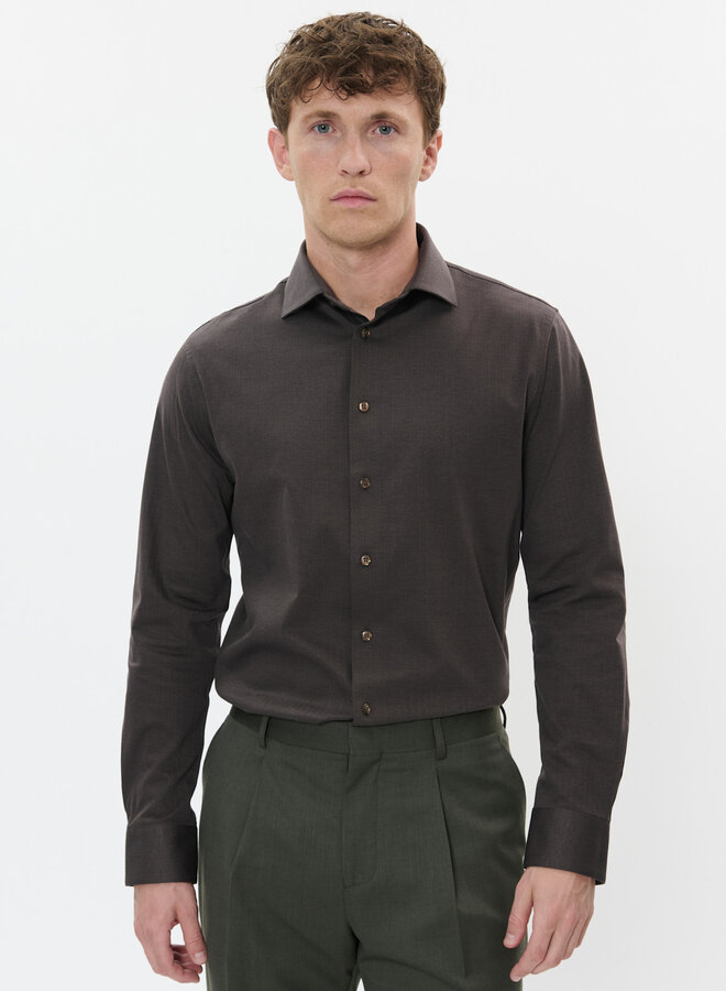 Chemise Matinique Marc en jersey à chevrons brun espress