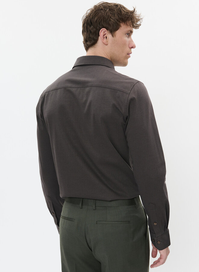 Chemise Matinique Marc en jersey à chevrons brun espress