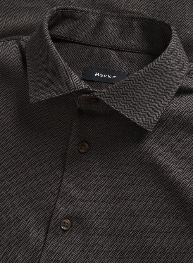 Chemise Matinique Marc en jersey à chevrons brun espress